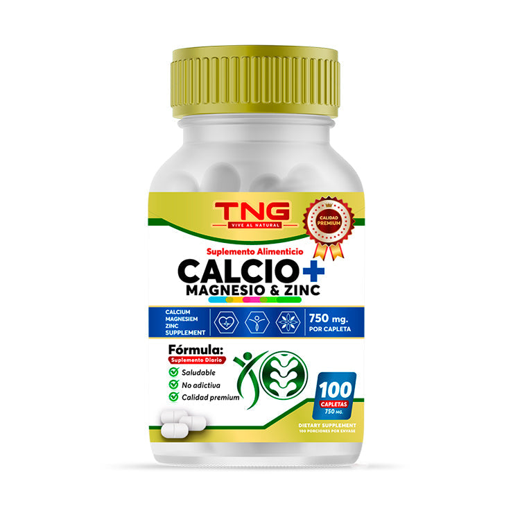 Capletas Calcio Magnesio Y Zinc 750 Mg 100 C.