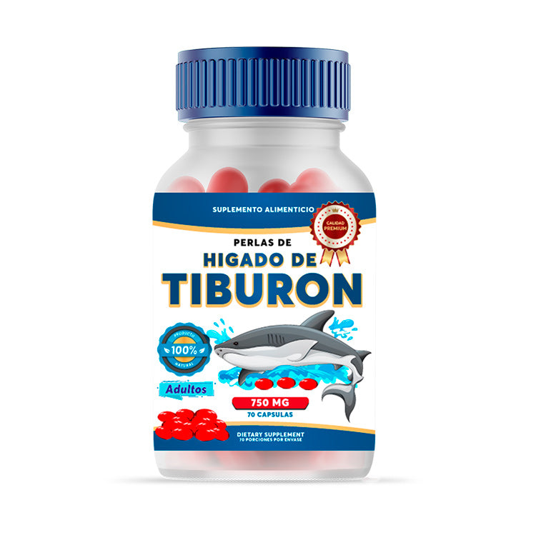 Perlas de Higado de Tiburon Adulto 750 Mg. 70 C.