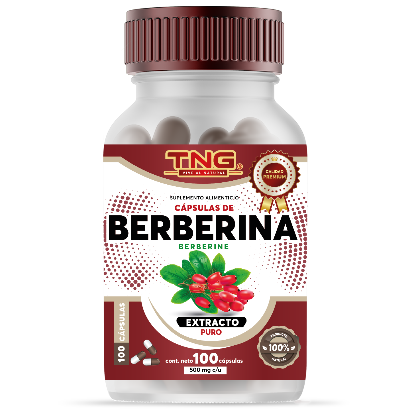 Capsulas Berberina 500 Mg 100 C.