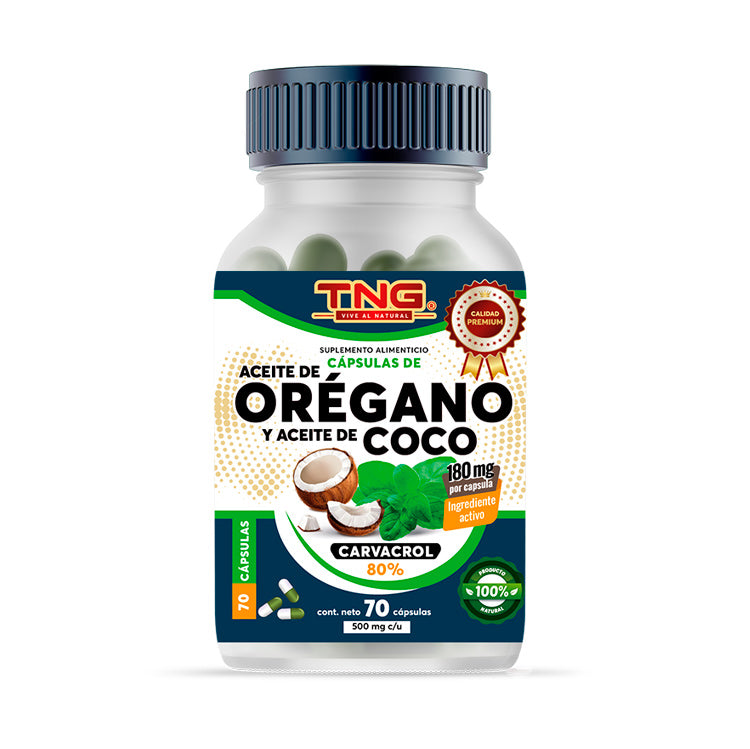 Perla de Aceite de Oregano con Aceite de Coco 500 Mg 70 C.