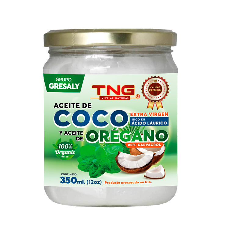 Aceite de Coco Orgánico con Orégano 350 Ml.